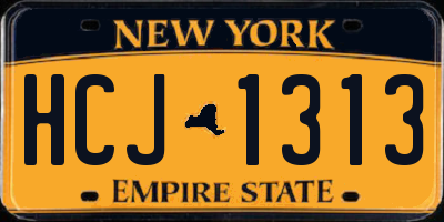NY license plate HCJ1313