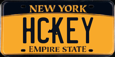 NY license plate HCKEY