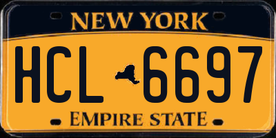 NY license plate HCL6697