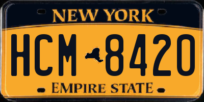 NY license plate HCM8420