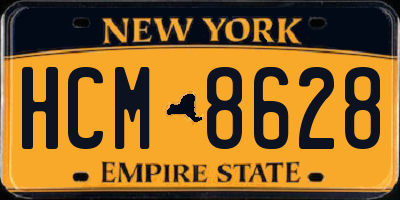 NY license plate HCM8628