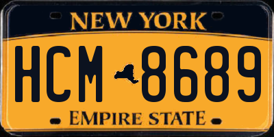 NY license plate HCM8689