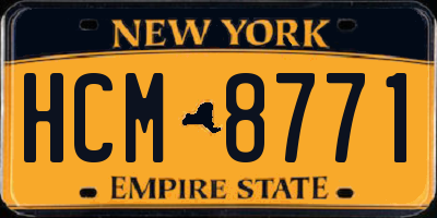 NY license plate HCM8771