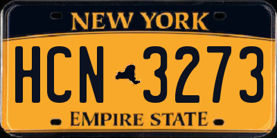 NY license plate HCN3273