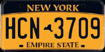 NY license plate HCN3709