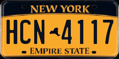 NY license plate HCN4117