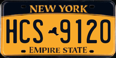 NY license plate HCS9120