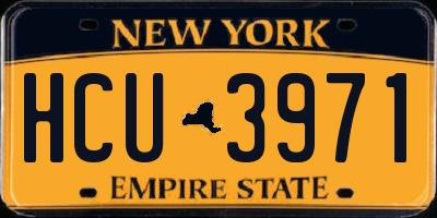 NY license plate HCU3971