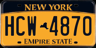 NY license plate HCW4870