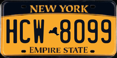 NY license plate HCW8099