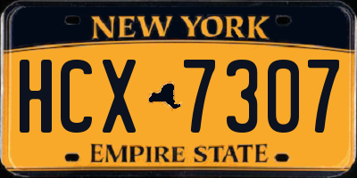 NY license plate HCX7307