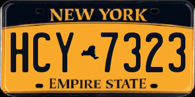 NY license plate HCY7323