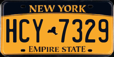 NY license plate HCY7329