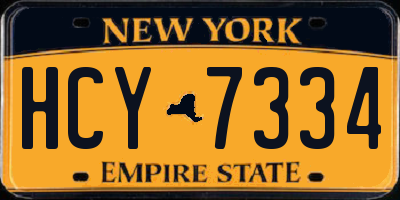 NY license plate HCY7334