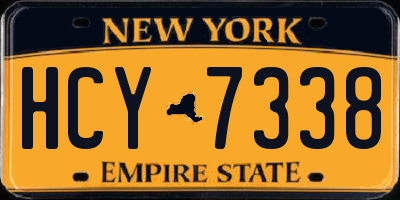 NY license plate HCY7338
