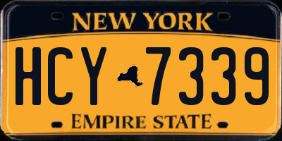 NY license plate HCY7339