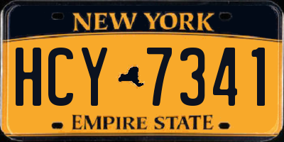 NY license plate HCY7341