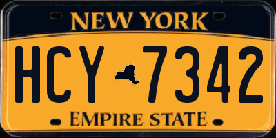 NY license plate HCY7342