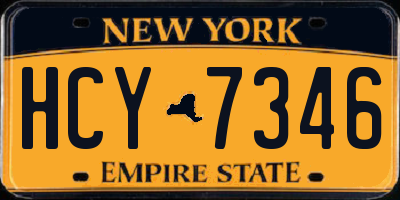 NY license plate HCY7346