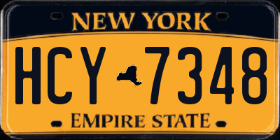 NY license plate HCY7348