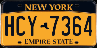 NY license plate HCY7364