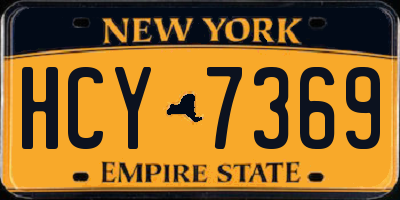 NY license plate HCY7369