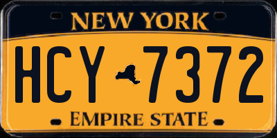 NY license plate HCY7372