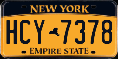 NY license plate HCY7378