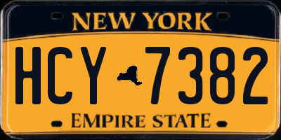 NY license plate HCY7382