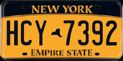 NY license plate HCY7392