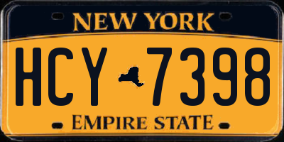 NY license plate HCY7398