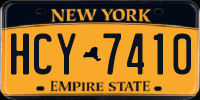 NY license plate HCY7410