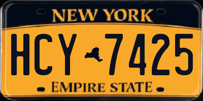 NY license plate HCY7425