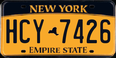 NY license plate HCY7426