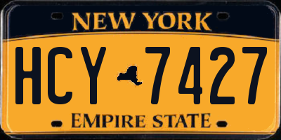 NY license plate HCY7427