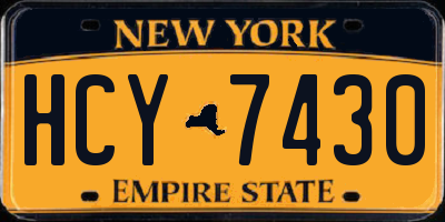 NY license plate HCY7430