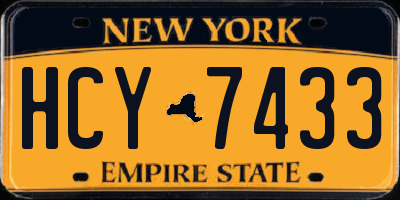 NY license plate HCY7433