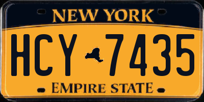 NY license plate HCY7435