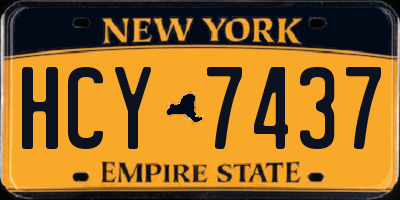 NY license plate HCY7437