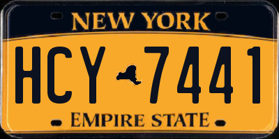 NY license plate HCY7441