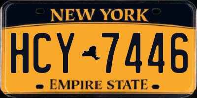 NY license plate HCY7446