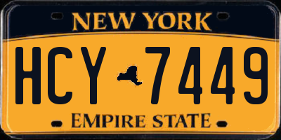 NY license plate HCY7449
