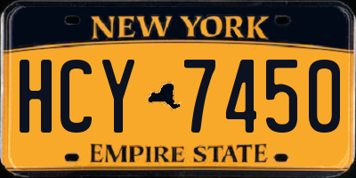 NY license plate HCY7450