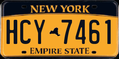 NY license plate HCY7461