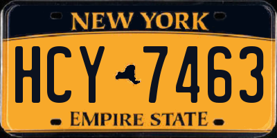 NY license plate HCY7463