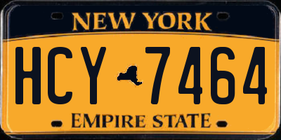 NY license plate HCY7464
