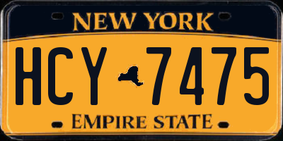 NY license plate HCY7475
