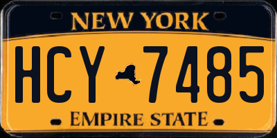 NY license plate HCY7485