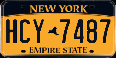 NY license plate HCY7487