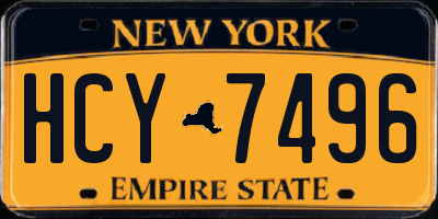 NY license plate HCY7496